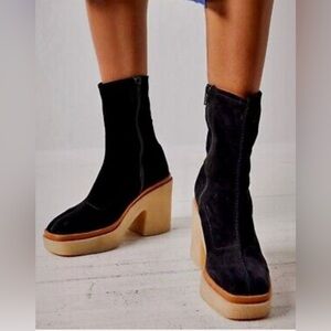 Free People Black Heeled Boots